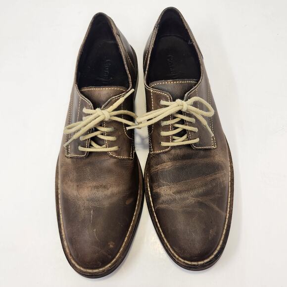 Cole Haan Derby Distressed Brown Leather Oxford Shoes Men Size 9.5M Plain Toe main image 9